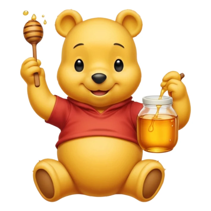 winnie the poo with honey pot sticker