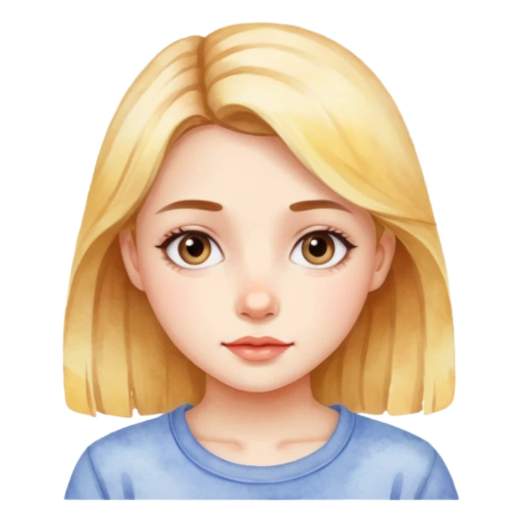 a girl in watercolor art style sticker