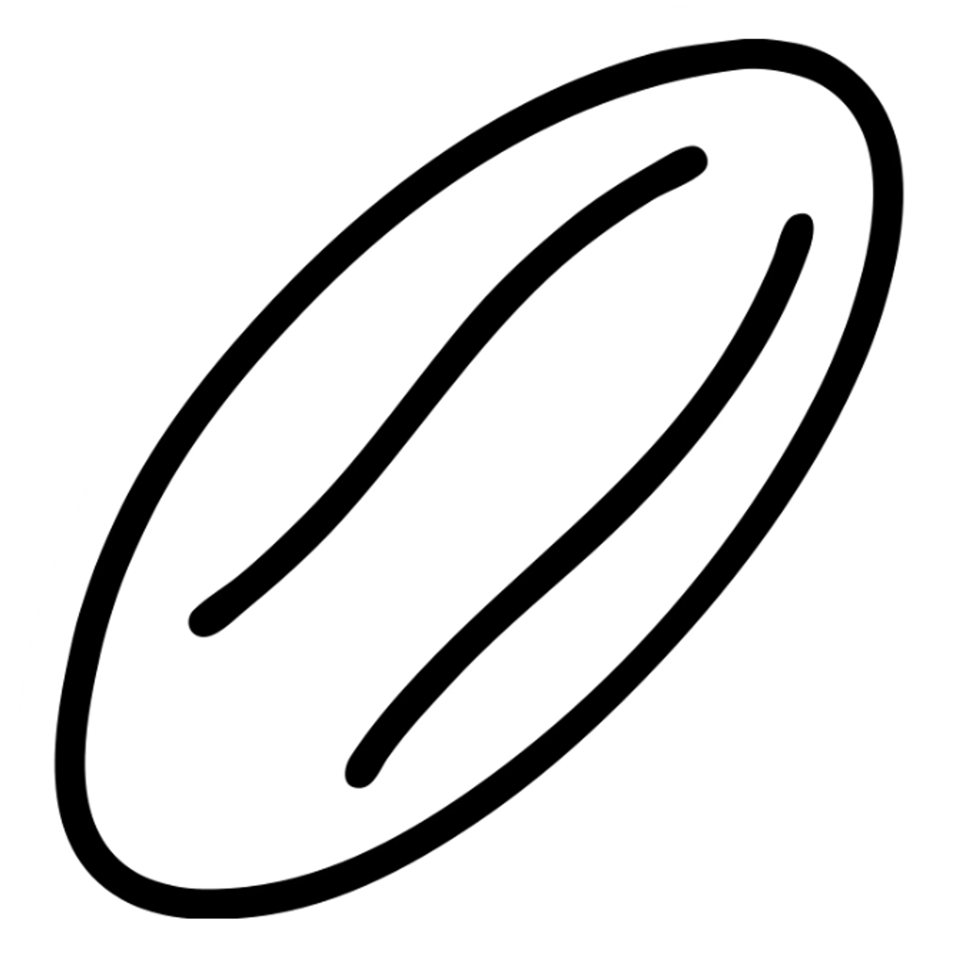 minimalist outlined icon of a tonka bean sticker