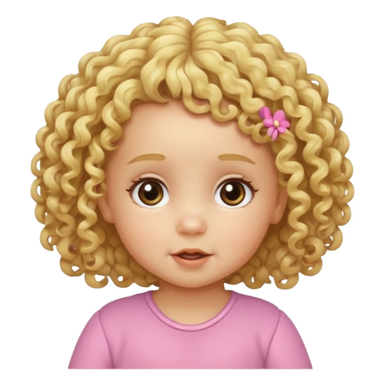 kıvırcık saçlı kız bebek kumral sticker