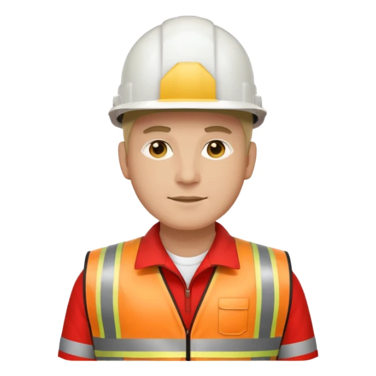 Arquitecto con casco blanco pero con chaleco de color rojo y cinta reflectiva de color dorado sticker