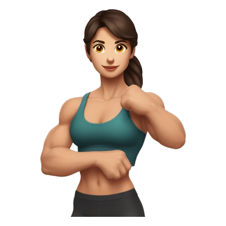 Strong muscle arm brunette girl. full sleeves sticker