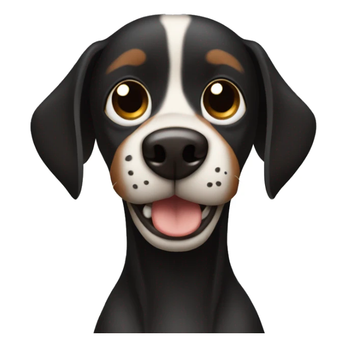 one eyed black and brown dog with one eye missing sticker