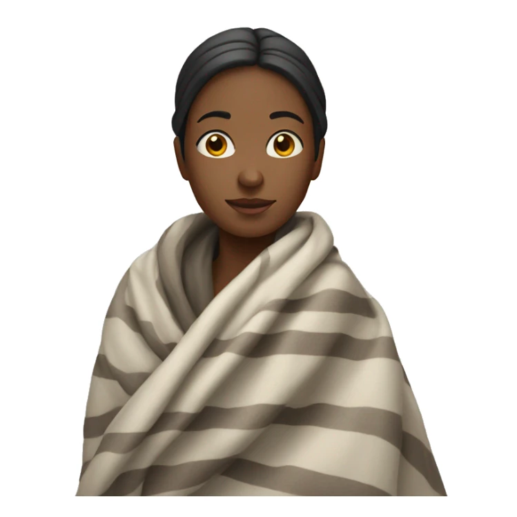 Woman with blanket wrapped around  sticker