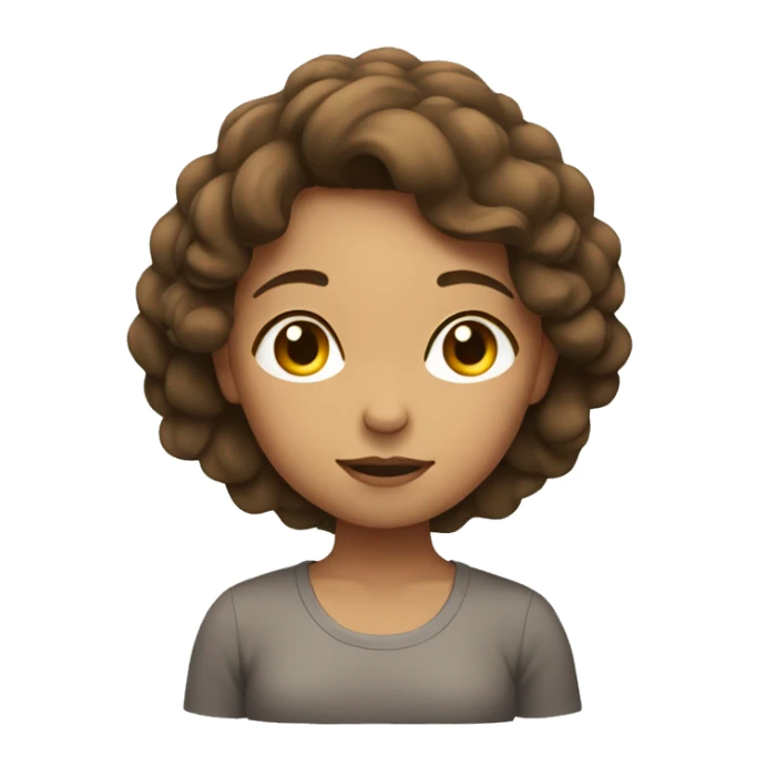 Girl with short wavy brown hair meditating  sticker