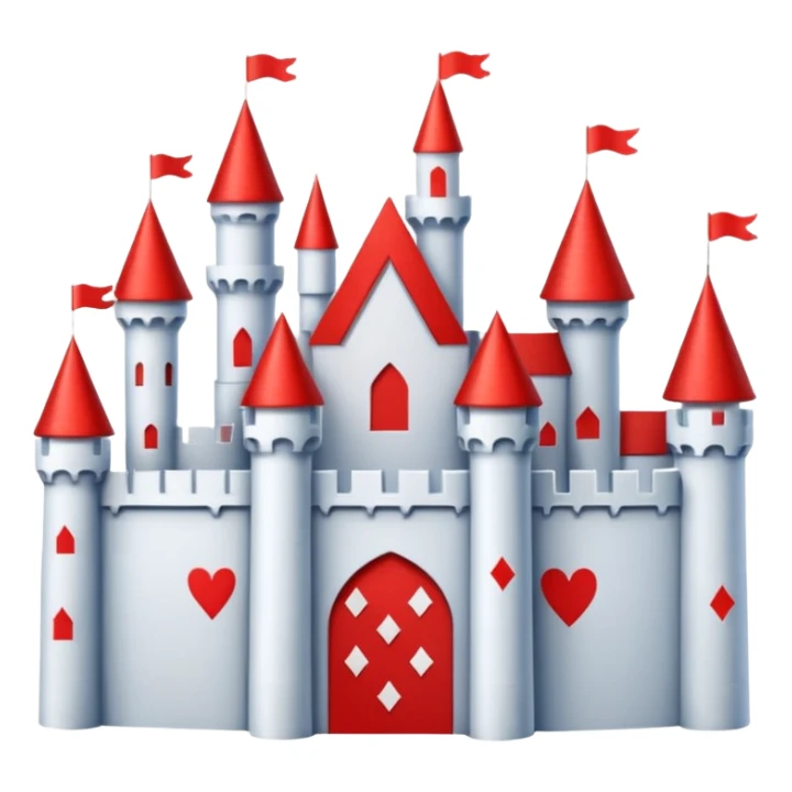 castle made off playing cards sticker