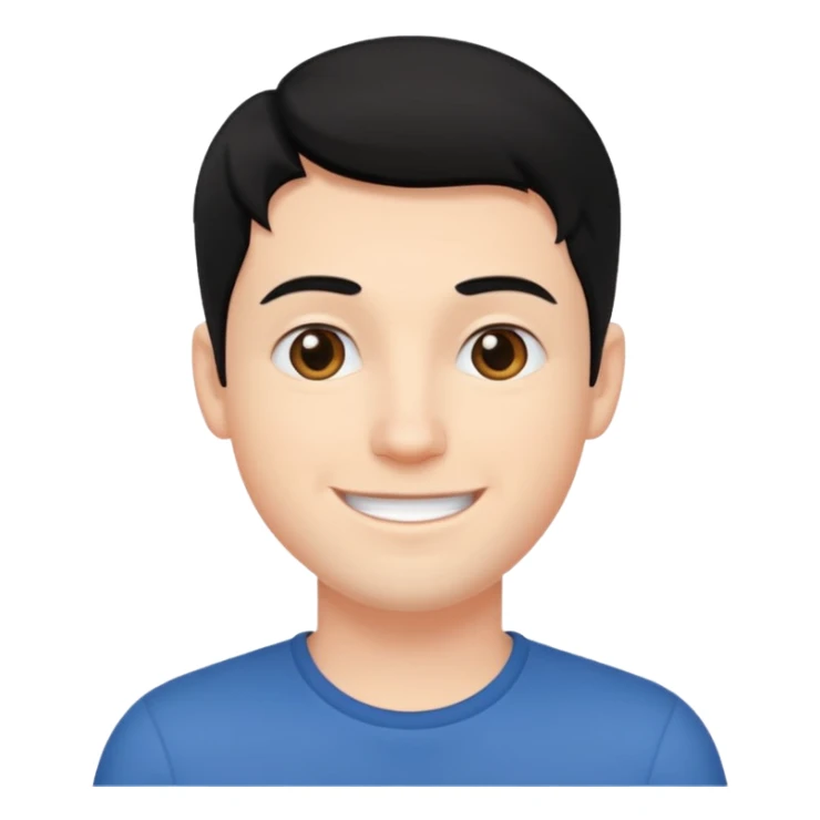 Joven blanco de buena parecencia cabello negro sticker