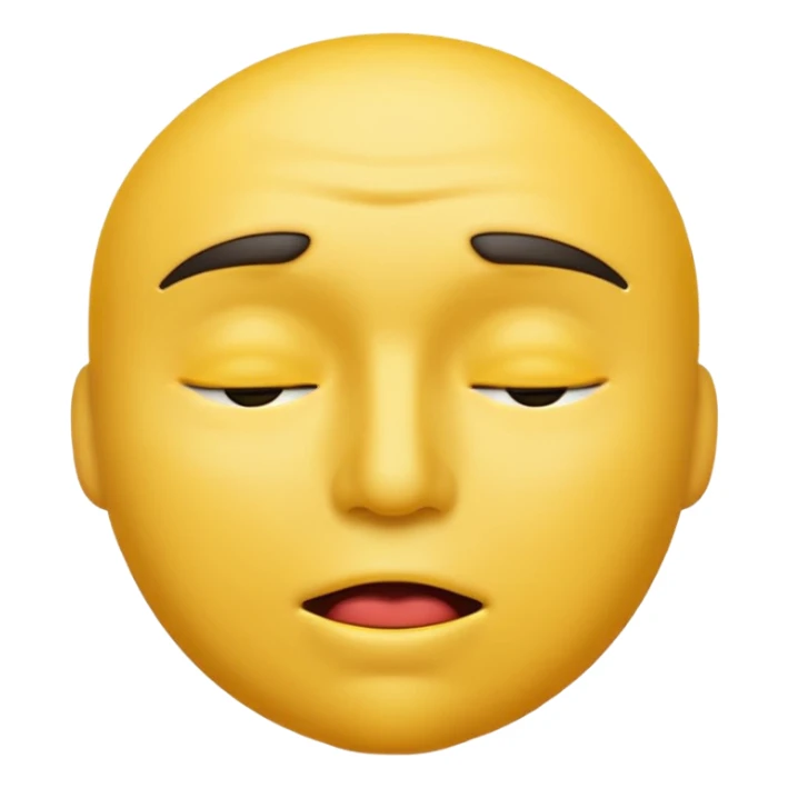  A male emoji with hyper lips with it’s eyes closed not smiling with its mouth closed and it’s yellow while making the ishowspeed face sticker