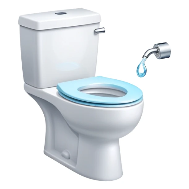 sparkling clean toilet with water swirling, simple and expressive sticker