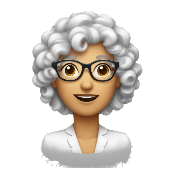 dame cheveux bouclés et lunettes qui frappent des mains sticker