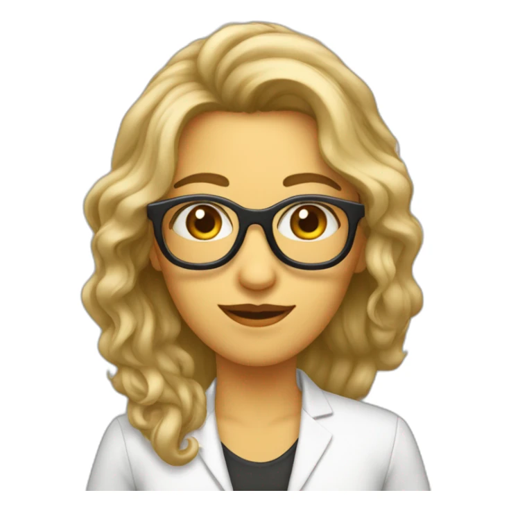 Mujer pelo largo hombre con gafas y patillas sticker