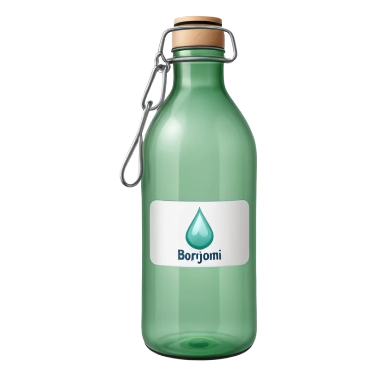 Borjomi water bottle emoji with label sticker