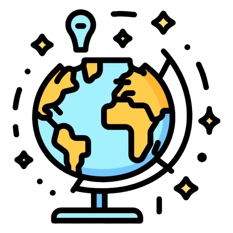 globe with trade symbols, world market sticker