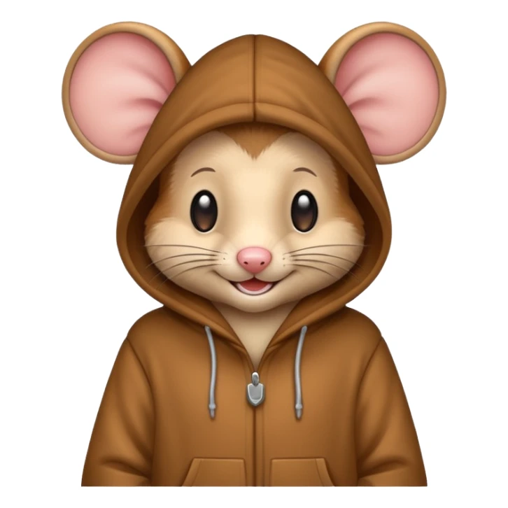 Mouse wearing hoodie namend Nelli sticker