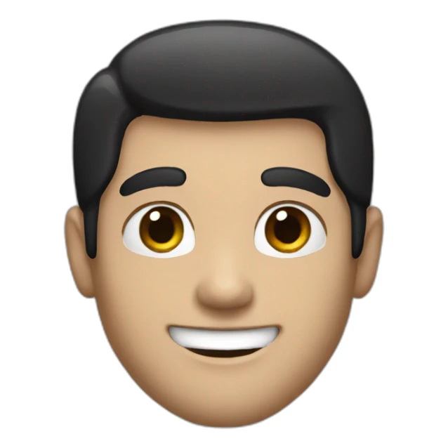 a guy with black hair, a nice smile, white skin sticker