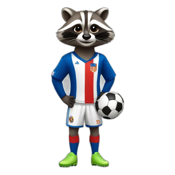 raccoon dressed in madrid soccer gear sticker