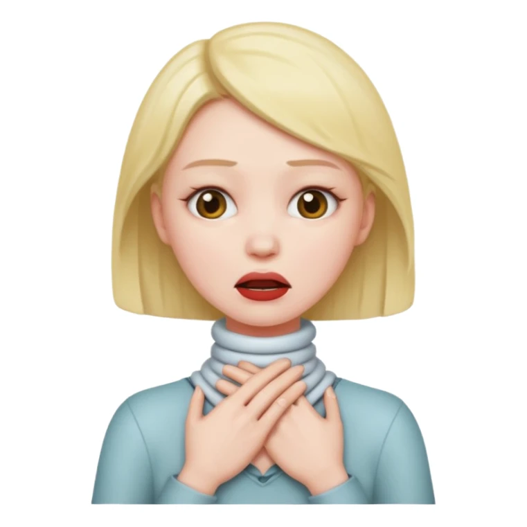 Woman with hands around neck chocking sticker