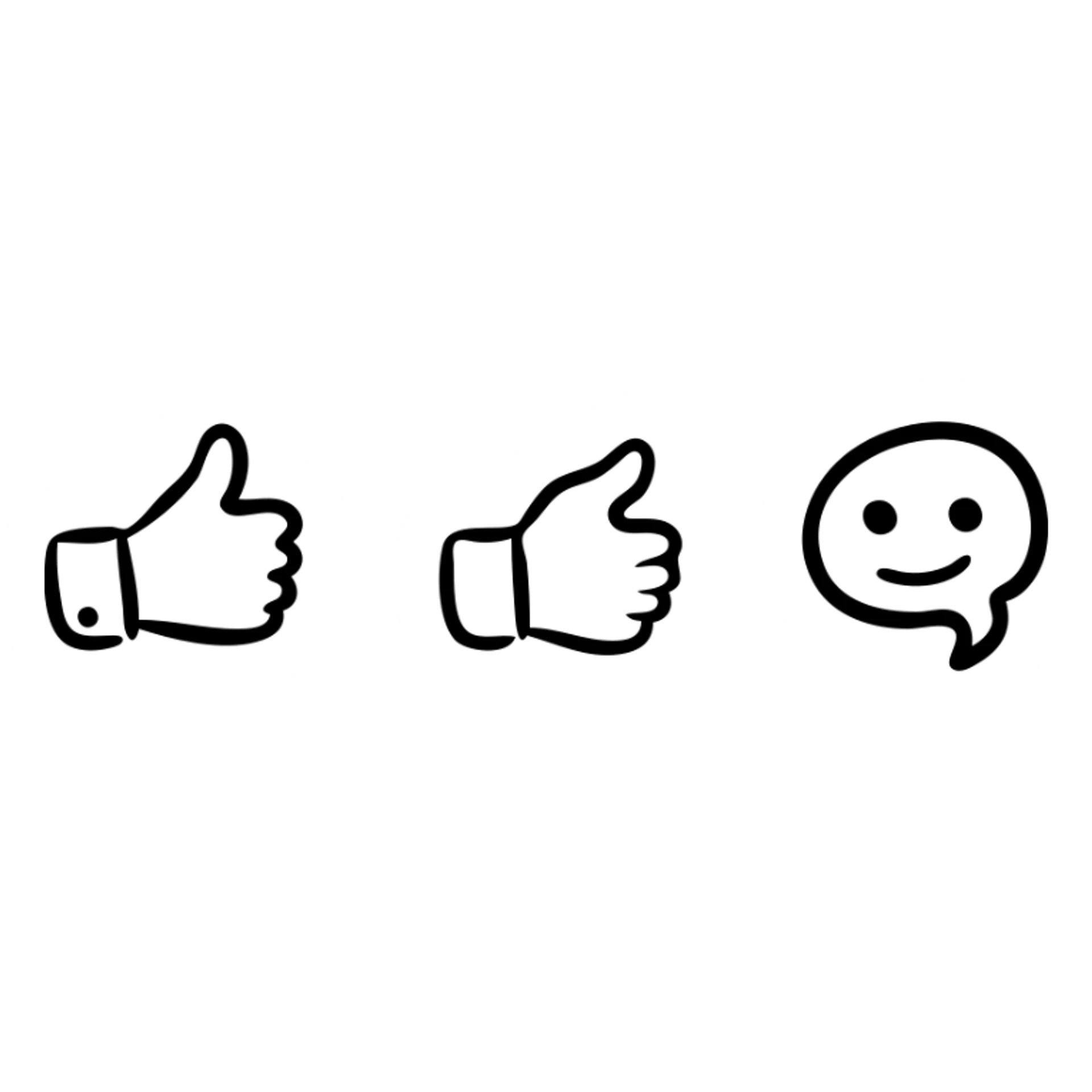 Hand-drawn social media like, share, and comment buttons sticker