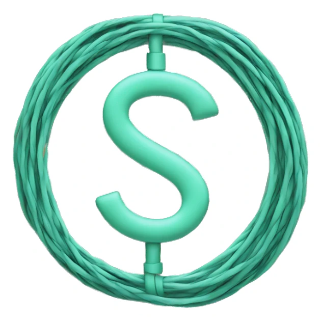 A dollar sign made out of tangled ethernet cables
 sticker