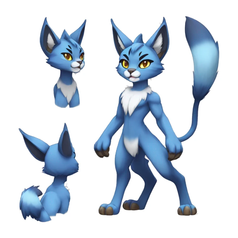 Anthro Sona-Fakemon Lynx-Caracal Full Body sticker