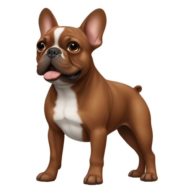 red brown french bulldog sticker