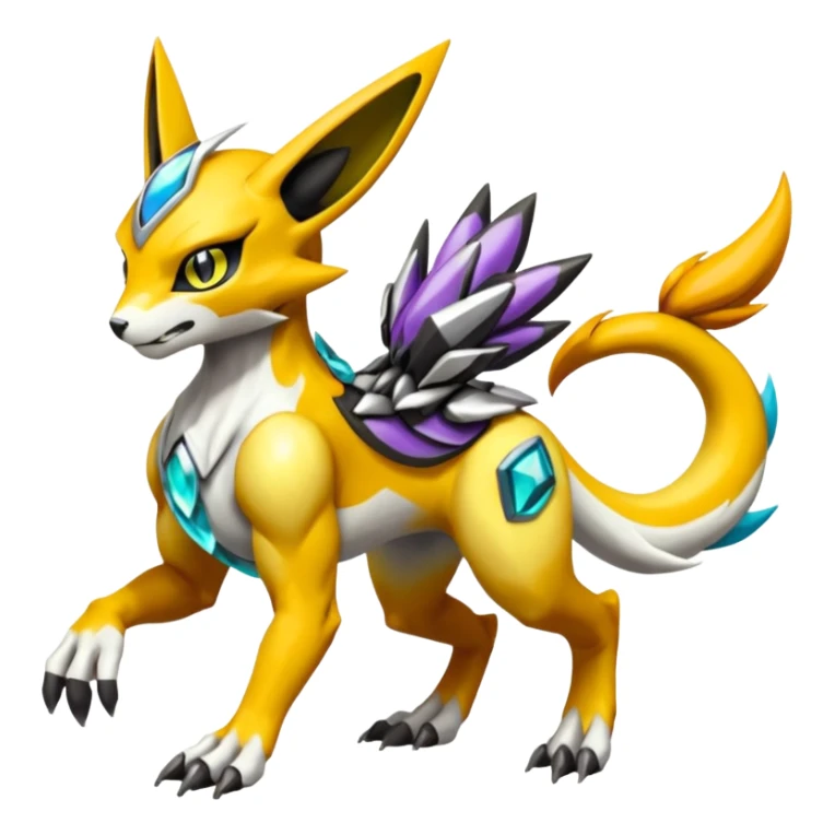 Meloetta-Renamon-Wargreymon-Protogen-Pokémon-Digimon-Fakémon-fusion-hybrid-creature sticker