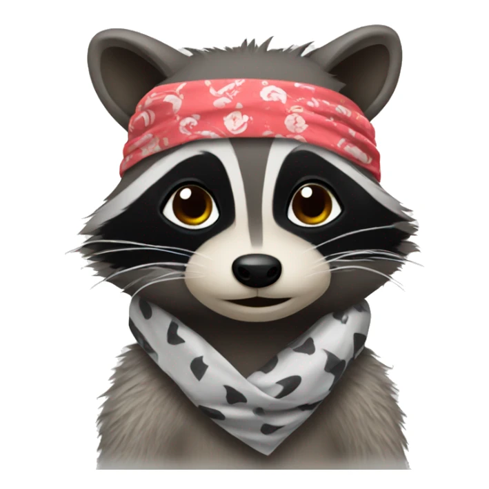 Raccoon wearing bandana sticker
