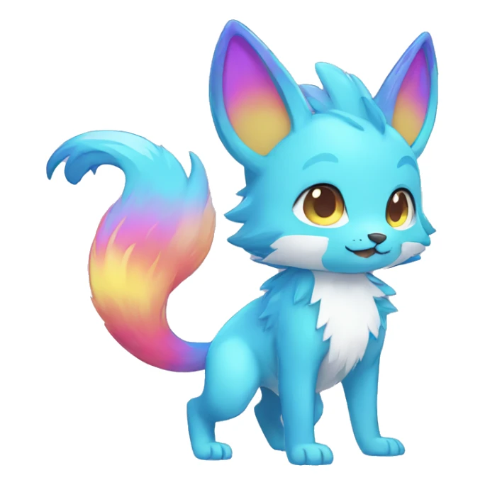  Colorful Shiny Kawaii FurSona Fakemon Full Body sticker