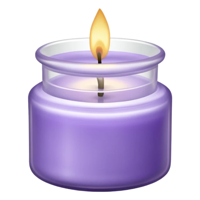 Lavender candle – purple wax in frosted glass jar sticker
