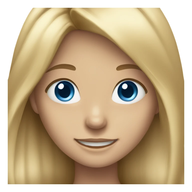 smiling girl with long hair blue eyes sticker