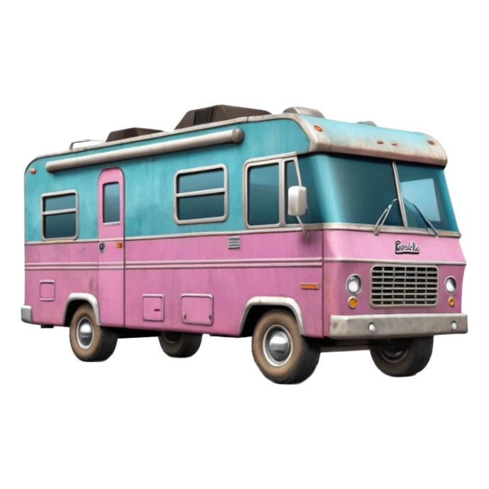 Aerodynamic Streamlined retro dilapidated hillbilly-Barbie Vader styled motor home rv off-roading rock-climbing 4x4 desert Winnebago party monster truck  sticker