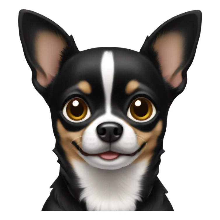 Black chihuahua with white chest sticker