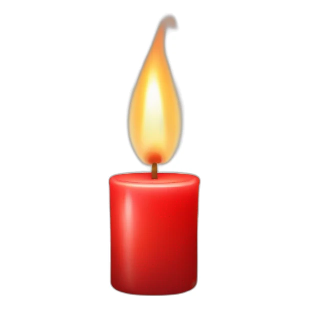 Red heart with a candle insight symbol for death sticker