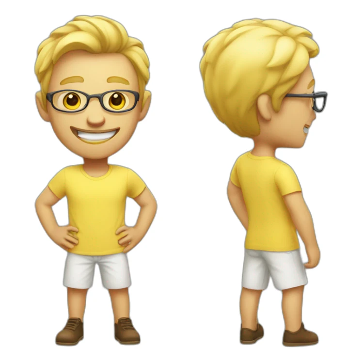 confident and outgoing man with yellow skin and without glasses sticker