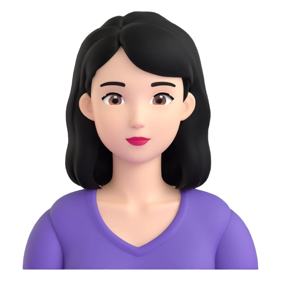 young woman with black hair, 25 years old sticker