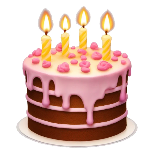 cake emoji with glowing flaming candles sticker