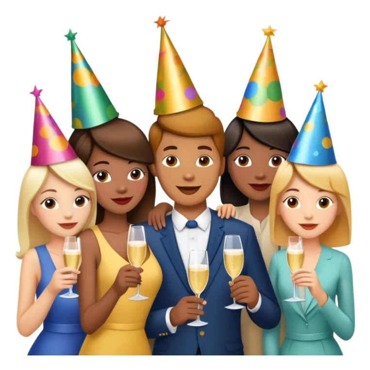 group of excited people celebrating together sticker