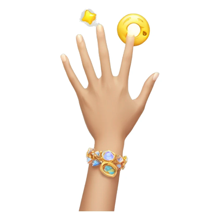 woman's hand with a magical ring sticker