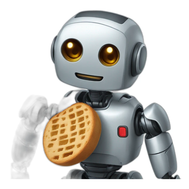 a roboter that eat an nutela bred sticker