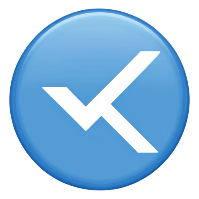 Make me an emoji that theirs a blue circle and inside of the circle is blue bot they should be a white tick inside the circle  sticker