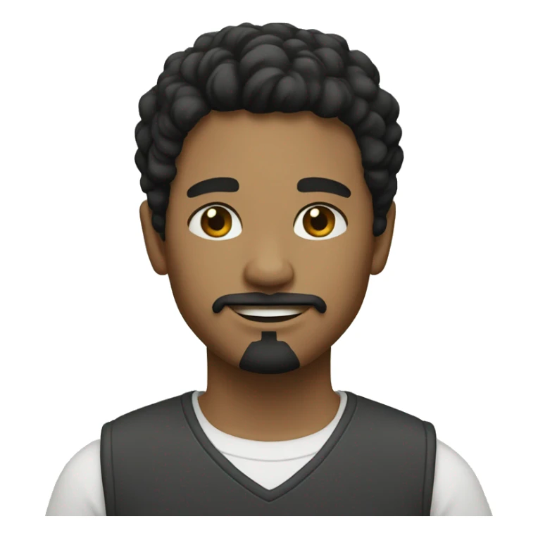 boy with goatee with short black hair and white skin sticker