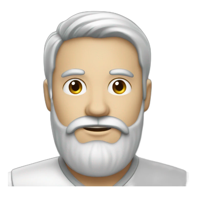 Hombre calvo color de piel blanca barba gris sticker