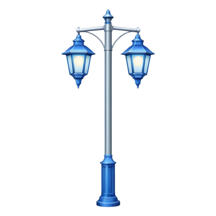 Modern Pole Light + blue halo, Street Lantern. sticker