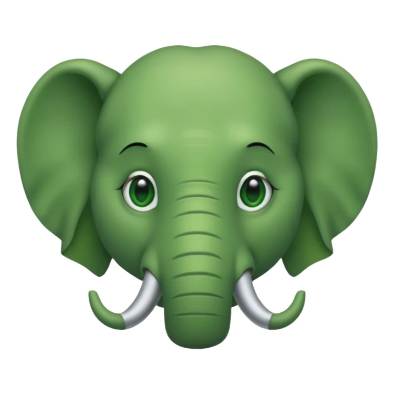 A green head with a green elephant nose sticker