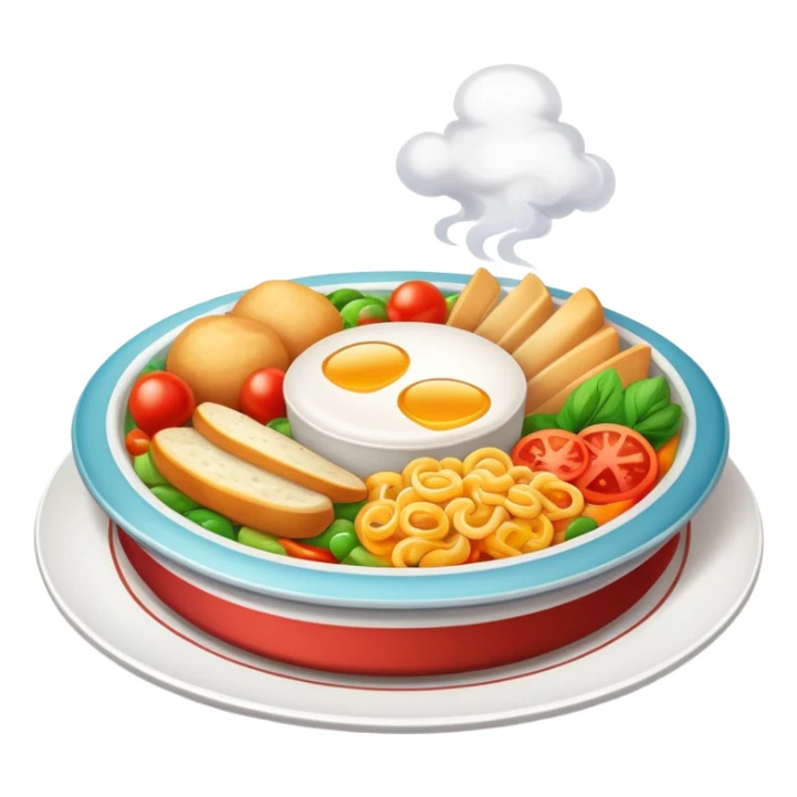 delicious food plate with steam sticker