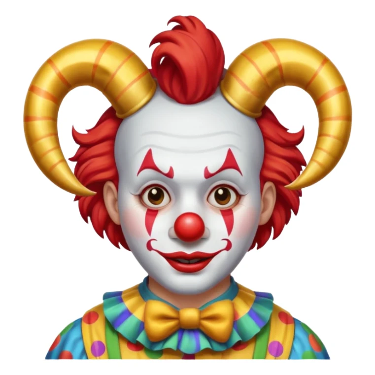  Clown with horn with big horn  sticker