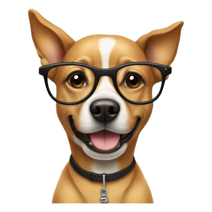 Dog with glasses on a bike sticker