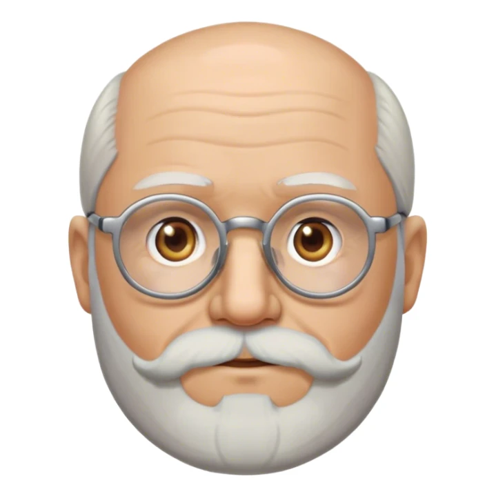 Fat old white man, round glasses, long grey beard, bald with grey hair on the sides sticker