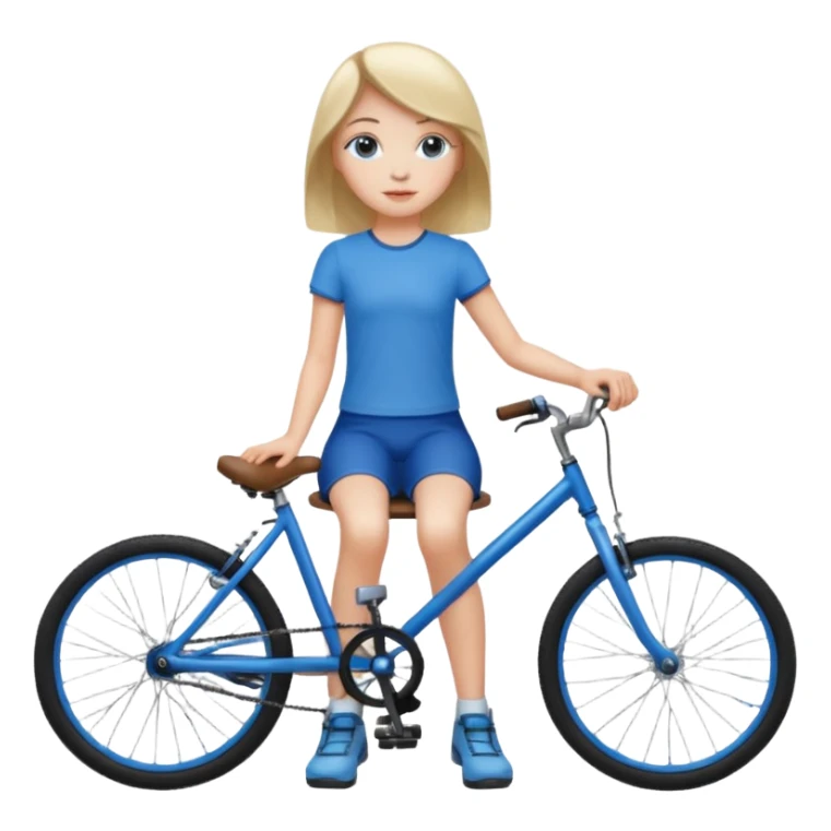 1 girl seating be side of boys bike sticker
