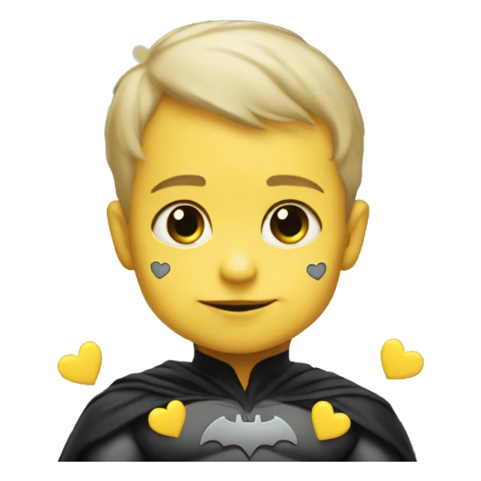  Baby Batman with small yellow hearts around him sticker